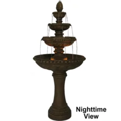 Sunnydaze Decor Sunnydaze 65"H Electric Resin And Concrete 4-Tier Eggshell Edge Outdoor Water Fountain With LED Lights 19 Sunnydaze Decor Sunnydaze 65"H Electric Resin And Concrete 4-Tier Eggshell Edge Outdoor Water Fountain With LED Lights -Sunnydaze Decor GUEST 259808f9 3085 4e93 9b3d 7097e1046a2a