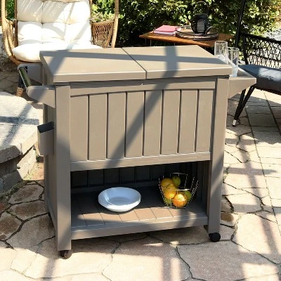Sunnydaze Decor Sunnydaze Rolling Patio Serving Cart With Prep Table, Cooler And Storage 5 Sunnydaze Decor Sunnydaze Rolling Patio Serving Cart With Prep Table, Cooler And Storage - Image 3