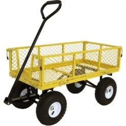 Sunnydaze Decor Sunnydaze Outdoor Lawn And Garden Heavy-Duty Durable Steel Mesh Utility Wagon Cart With Removable Sides -Sunnydaze Decor GUEST 2726671b 93f7 42c0 b8bd 55d3ad3c8615