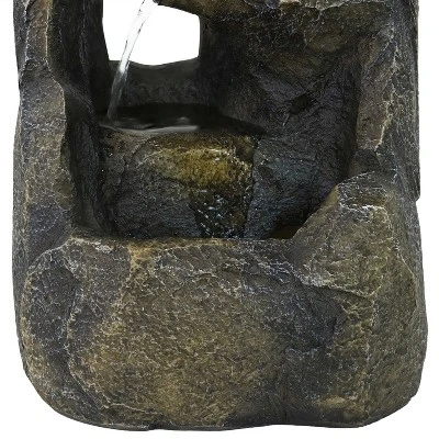 Sunnydaze Decor Sunnydaze Indoor Home Office Decorative Resin Cavernous Rock Tiers Tabletop Water Fountain Feature - 12" 5 Sunnydaze Decor Sunnydaze Indoor Home Office Decorative Resin Cavernous Rock Tiers Tabletop Water Fountain Feature - 12" - Image 3
