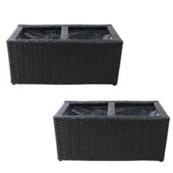Sunnydaze Decor Sunnydaze 2-Section Rectangle Polyrattan Indoor Planters - 21.5" W X 11.5" D X 9.25" H - 2-Pack 20 Sunnydaze Decor Sunnydaze 2-Section Rectangle Polyrattan Indoor Planters - 21.5" W X 11.5" D X 9.25" H - 2-Pack -Sunnydaze Decor GUEST 28a1cb7e 7ad4 4c94 bf7e 8e037e67ce8f