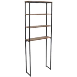 Sunnydaze Decor Sunnydaze 4 Shelf Iron And Veneer Over The Toilet Etagere Bathroom Storage Cabinet Space Saver -Sunnydaze Decor GUEST 29a15017 ef68 4c13 bba6 94674a90440e