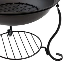Sunnydaze Decor Sunnydaze Outdoor Camping Or Backyard Steel Round Raised Fire Pit On Stand With Spark Screen - 18" - Black -Sunnydaze Decor GUEST 2a78022e 4317 4e09 96d0 134ac9e41ccf