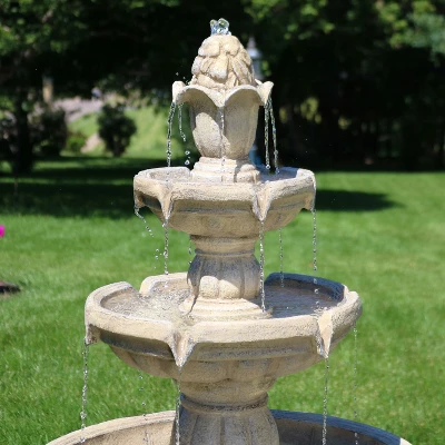 Sunnydaze Decor Sunnydaze 48"H Electric Fiberglass 3-Tier Outdoor Water Fountain 10 Sunnydaze Decor Sunnydaze 48"H Electric Fiberglass 3-Tier Outdoor Water Fountain - Image 8