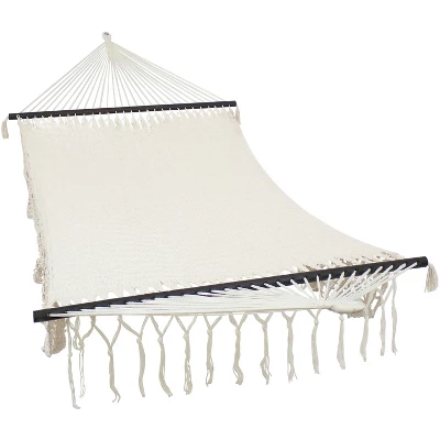 Sunnydaze Decor Sunnydaze Heavy-Duty Deluxe Hand-Woven Cotton American-Style Mayan Hammock With Spreader Bars - 770 Lb Weight Capacity 7 Sunnydaze Decor Sunnydaze Heavy-Duty Deluxe Hand-Woven Cotton American-Style Mayan Hammock With Spreader Bars - 770 Lb Weight Capacity - Image 5