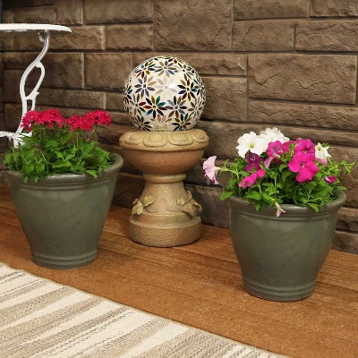 Sunnydaze Decor Sunnydaze Studio Outdoor/Indoor High-Fired Glazed UV- And Frost-Resistant Ceramic Planters With Drainage Holes 3 Sunnydaze Decor Sunnydaze Studio Outdoor/Indoor High-Fired Glazed UV- And Frost-Resistant Ceramic Planters With Drainage Holes