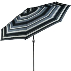 Sunnydaze Decor Sunnydaze Outdoor Aluminum Patio Umbrella With Solar LED Lights, Tilt, And Crank - 9' -Sunnydaze Decor GUEST 2b097042 ce43 4857 9191 b4b8d1b65b86