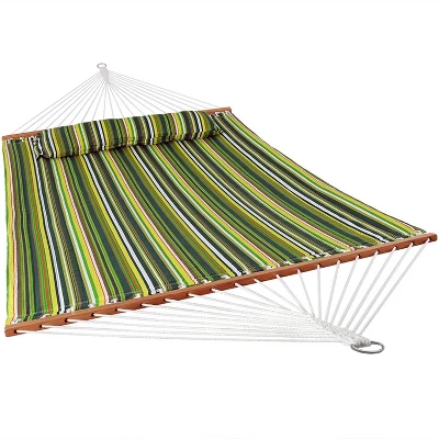 Sunnydaze Decor Sunnydaze Two-Person Quilted Fabric Hammock With Spreader Bars - 450 Lb Weight Capacity 9 Sunnydaze Decor Sunnydaze Two-Person Quilted Fabric Hammock With Spreader Bars - 450 Lb Weight Capacity - Image 7