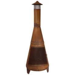 Sunnydaze Decor Sunnydaze Outdoor Backyard Large Freestanding Oxidized Steel Wood-Burning Fire Pit Chiminea - 70" - Rust Finish -Sunnydaze Decor GUEST 2c2c8c02 9002 4fb2 a378 960f90c72e9f