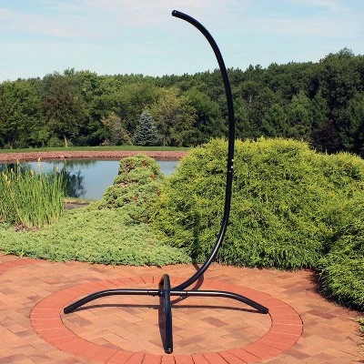 Sunnydaze Decor Sunnydaze Durable Steel Egg Chair Stand With Curved Leg Base With Powder-Coated Finish And Hardware - 81" H - Black 3 Sunnydaze Decor Sunnydaze Durable Steel Egg Chair Stand With Curved Leg Base With Powder-Coated Finish And Hardware - 81" H - Black