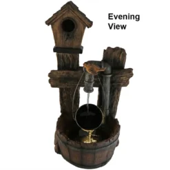 Sunnydaze Decor Sunnydaze 29"H Electric Polyresin Bird House With Leaking Pipe Outdoor Water Fountain With LED Light -Sunnydaze Decor GUEST 2d66398e b60b 4483 bd4a 277f81a0a4c1