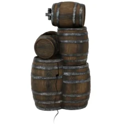 Sunnydaze Decor Sunnydaze 29"H Electric Polyresin Stacked Whiskey Barrel Outdoor Water Fountain With LED Lights -Sunnydaze Decor GUEST 2dfdacbf 66c8 4d12 98bf db30f34bf67c
