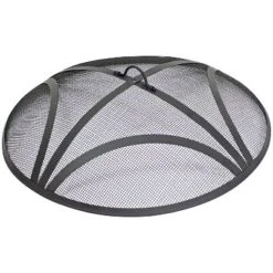 Sunnydaze Decor Sunnydaze Outdoor Heavy-Duty Reinforced Steel Round Fire Pit Spark Screen With Ring Handle - Black -Sunnydaze Decor GUEST 316f7653 c87b 4596 9142 e5c0fe97ef1f