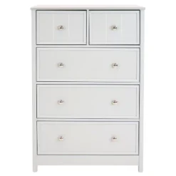 Sunnydaze Decor Sunnydaze Beadboard Vertical Dresser Chest With 5 Drawers - 43.5" H - Gray -Sunnydaze Decor GUEST 31e77fc8 2a50 4e83 b71a 2af52697766e