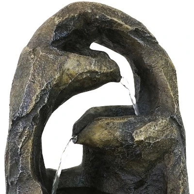Sunnydaze Decor Sunnydaze Indoor Home Office Decorative Resin Cavernous Rock Tiers Tabletop Water Fountain Feature - 12" 4 Sunnydaze Decor Sunnydaze Indoor Home Office Decorative Resin Cavernous Rock Tiers Tabletop Water Fountain Feature - 12" - Image 2