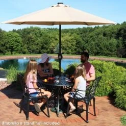 Sunnydaze Decor Sunnydaze Outdoor Crossweave Design Black Cast Aluminum Round Patio Dining Furniture Set With Table And Chairs, 5pc -Sunnydaze Decor GUEST 32a654ac 88f9 4c7e bbba f170d0c9fe23