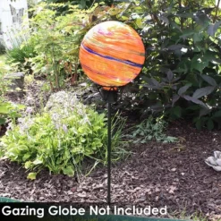 Sunnydaze Decor Sunnydaze Outdoor In-Ground Steel Gazing Globe Stand - 24" - Black -Sunnydaze Decor GUEST 330541c9 1ddd 42c5 8095 a0107f0f6b6c