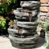 Sunnydaze Decor Sunnydaze 31"H Electric Polyresin And Fiberglass Lighted Cobblestone Waterfall Outdoor Water Fountain With LED Lights -Sunnydaze Decor GUEST 337ca9f9 c334 49ca 9f6d 8e459feaa42c