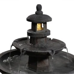 Sunnydaze Decor Sunnydaze 40"H Electric Polyresin 2-Tiered Pagoda Outdoor Water Fountain With LED Light -Sunnydaze Decor GUEST 346caf8d fb0a 43c2 ab07 2d8fea0e2ddf
