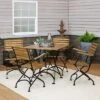 Sunnydaze Decor Sunnydaze Indoor/Outdoor Chestnut Wood Folding Bistro Dining Table And Chairs - Brown - 5pc -Sunnydaze Decor GUEST 3472eebe 8f7c 481d 9827 f55d6b1b76a8