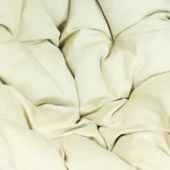 Sunnydaze Decor Sunnydaze Outdoor Resin Wicker Patio Lauren Hanging Basket Egg Chair Swing With Cushions And Headrest - Beige - 2pc -Sunnydaze Decor GUEST 35bc424c 6a2f 457f a6a4 c8aef00a7785