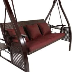 Sunnydaze Decor Sunnydaze Outdoor Deluxe 3-Person Patio Swing With Tilting Canopy Shade, Cushions And Side Tables 16 Sunnydaze Decor Sunnydaze Outdoor Deluxe 3-Person Patio Swing With Tilting Canopy Shade, Cushions And Side Tables -Sunnydaze Decor GUEST 38155c14 4ab5 4936 8bf5 bc93c6134b34