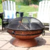 Sunnydaze Decor Sunnydaze Outdoor Camping Or Backyard Large Round Fire Pit Bowl With Handles And Spark Screen - 30" - Copper Finish