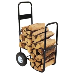 Sunnydaze Decor Sunnydaze Indoor/Outdoor Steel Rolling Firewood Log Cart Carrier With Wheels - 1/8 Face Cord - Black -Sunnydaze Decor GUEST 3969eaf5 7b35 4029 91c5 3338e10e020f 1