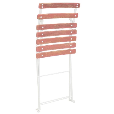 Sunnydaze Decor Sunnydaze Indoor/Outdoor Patio Or Dining Classic Cafe Chestnut Wooden Folding Bistro Chair - Antique Pink - 4pk 10 Sunnydaze Decor Sunnydaze Indoor/Outdoor Patio Or Dining Classic Cafe Chestnut Wooden Folding Bistro Chair - Antique Pink - 4pk - Image 8