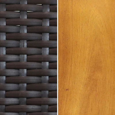 Sunnydaze Decor Sunnydaze Julian 5pc Resin Wicker And Acacia Wood Outdoor Patio Dining Set 8 Sunnydaze Decor Sunnydaze Julian 5pc Resin Wicker And Acacia Wood Outdoor Patio Dining Set - Image 6