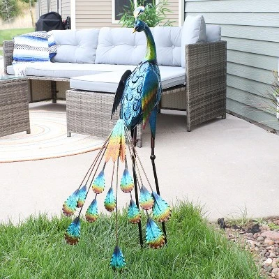 Sunnydaze Decor Sunnydaze Metal Peacock Outdoor Garden Yard Art Statue Sculpture - 34" 3 Sunnydaze Decor Sunnydaze Metal Peacock Outdoor Garden Yard Art Statue Sculpture - 34"