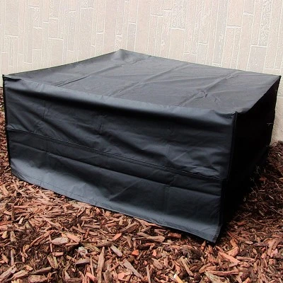 Sunnydaze Decor Sunnydaze Outdoor Weather-Resistant PVC And Polyester Square Fire Pit Bowl Cover With Drawstring And Toggle Closure - 48" - Black 3 Sunnydaze Decor Sunnydaze Outdoor Weather-Resistant PVC And Polyester Square Fire Pit Bowl Cover With Drawstring And Toggle Closure - 48" - Black