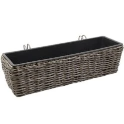 Sunnydaze Decor Sunnydaze Hanging Rectangle Polyrattan Rail Planter With Plastic Liner - 23.5" W X 7.5" D X 6.5" H 20 Sunnydaze Decor Sunnydaze Hanging Rectangle Polyrattan Rail Planter With Plastic Liner - 23.5" W X 7.5" D X 6.5" H -Sunnydaze Decor GUEST 3bcea665 40b2 4a86 ae0a d32f9d6a3d3c