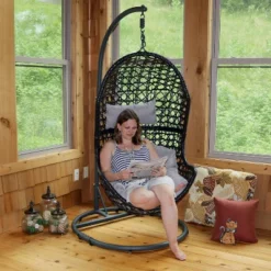 Sunnydaze Decor Sunnydaze Outdoor Resin Wicker Patio Cordelia Hanging Basket Egg Chair Swing With Cushion, Headrest, And Steel Stand Set- 3pc 22 Sunnydaze Decor Sunnydaze Outdoor Resin Wicker Patio Cordelia Hanging Basket Egg Chair Swing With Cushion, Headrest, And Steel Stand Set- 3pc -Sunnydaze Decor GUEST 3bcef146 091f 4e60 9a61 e054ff3cd3ad