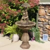 Sunnydaze Decor Sunnydaze Outdoor Solar Powered Polyresin Lovers Umbrella Water Fountain With Battery Backup And LED Lights - 43" -Sunnydaze Decor GUEST 3bebf848 eea0 46b3 a215 31b5489ee917