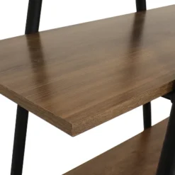 Sunnydaze Decor Sunnydaze 4-Shelf Industrial-Style Ladder Bookshelf - MDP With Powder-Coated Steel Frame - Brown -Sunnydaze Decor GUEST 3cb40f7d 4215 49ee a520 7290381cc6d8