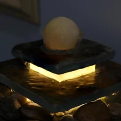 Sunnydaze Decor Sunnydaze Indoor Home Office Slate And Polished Stone Ball Tiered Tabletop Water Fountain With LED Light - 8" 22 Sunnydaze Decor Sunnydaze Indoor Home Office Slate And Polished Stone Ball Tiered Tabletop Water Fountain With LED Light - 8" -Sunnydaze Decor GUEST 3e42df39 5fbe 4337 8187 630b7914edb7
