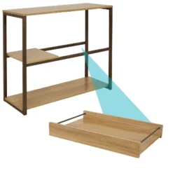 Sunnydaze Decor Sunnydaze Industrial-Style, 3-Shelf Sofa Table With Removable Serving Tray - Brown - 28.25 In -Sunnydaze Decor GUEST 3f564f17 dd04 40b5 9cbe 4003d68f4a10