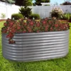 Sunnydaze Decor Sunnydaze Large Oval Steel Raised Garden Bed - Stand-Up Height - 79" W X 32" H -Sunnydaze Decor GUEST 401126b5 4c33 4164 a795 76a699db61ac