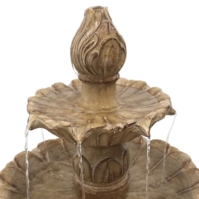 Sunnydaze Decor Sunnydaze 46"H Electric Polystone 3-Tier Classic Tulip Outdoor Water Fountain 4 Sunnydaze Decor Sunnydaze 46"H Electric Polystone 3-Tier Classic Tulip Outdoor Water Fountain - Image 2
