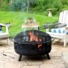 Sunnydaze Decor Sunnydaze Outdoor Portable Camping Or Backyard Steel Large All Star Fire Pit Bowl With Spark Screen And Cooking Grate - 30" - Black -Sunnydaze Decor GUEST 419c43a8 6783 4732 8edc 4ed20d494087