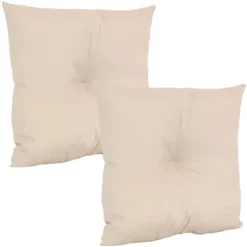 Sunnydaze Decor Sunnydaze Indoor/Outdoor Weather-Resistant Polyester Square Tufted Pillow With Zipper Closures - 19" - 2pk -Sunnydaze Decor GUEST 41ef9836 f140 4650 a8bd 2eaf05f53611