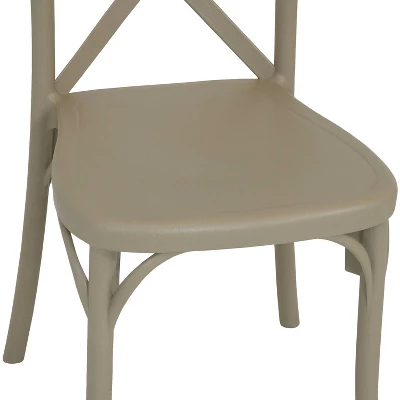 Sunnydaze Decor Sunnydaze Crossback Design Plastic All-Weather Commercial-Grade Bellemead Indoor/Outdoor Patio Dining Chair, Tan, 2pk 8 Sunnydaze Decor Sunnydaze Crossback Design Plastic All-Weather Commercial-Grade Bellemead Indoor/Outdoor Patio Dining Chair, Tan, 2pk - Image 6