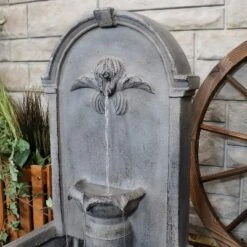 Sunnydaze Decor Sunnydaze 28"H Electric Glass Reinforced Concrete French-Inspired Design Outdoor Wall-Mount Water Fountain -Sunnydaze Decor GUEST 44f64a33 17bf 4acb a6dc 3f8f4a131ddd