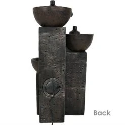Sunnydaze Decor Sunnydaze 34"H Electric Polyresin 3-Tier Burning Bowls Outdoor Water Fountain With Real Flame Torch Accents -Sunnydaze Decor GUEST 45a75500 19c7 474a abee 45e48cd21a88