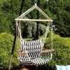 Sunnydaze Decor Sunnydaze Outdoor Printed Polycotton Fabric Hammock Chair With Armrests And Hardwood Spreader Bar - 300 Lb Capacity - Contrasting Stripes -Sunnydaze Decor GUEST 469eff8d ac29 46a9 b5e9 9c8ea906a44c