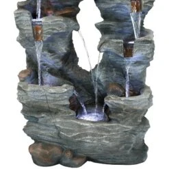 Sunnydaze Decor Sunnydaze 39"H Electric Polyresin And Fiberglass Dual Cascading Falls Outdoor Water Fountain With LED Lights 13 Sunnydaze Decor Sunnydaze 39"H Electric Polyresin And Fiberglass Dual Cascading Falls Outdoor Water Fountain With LED Lights -Sunnydaze Decor GUEST 46c4045f 4cd0 42dd b8eb 53ae5e66eb48