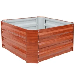 Sunnydaze Decor Sunnydaze Corrugated Galvanized Steel Raised Garden Bed For Plants, Vegetables, And Flowers - 24" Square X 11.75" H -Sunnydaze Decor GUEST 47bdf72c 1aa8 47f3 bddb 940183fbe4de