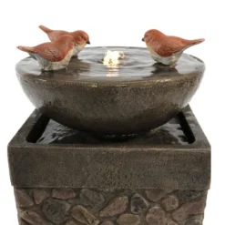 Sunnydaze Decor Sunnydaze 25"H Electric Polyresin Three Bathing Birds Outdoor Water Fountain With LED Light -Sunnydaze Decor GUEST 47f31355 ee6c 41e4 b7f9 2c238d969454