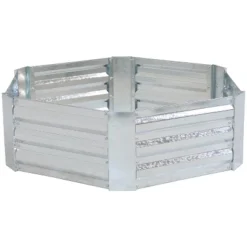 Sunnydaze Decor Sunnydaze Corrugated Galvanized Steel Hexagon Raised Garden Bed Kit For Vegetables, Plants, And Flowers - 40" W X 12" H -Sunnydaze Decor GUEST 48ccd5b2 5c8f 40c8 87ef 4b631d6da67f